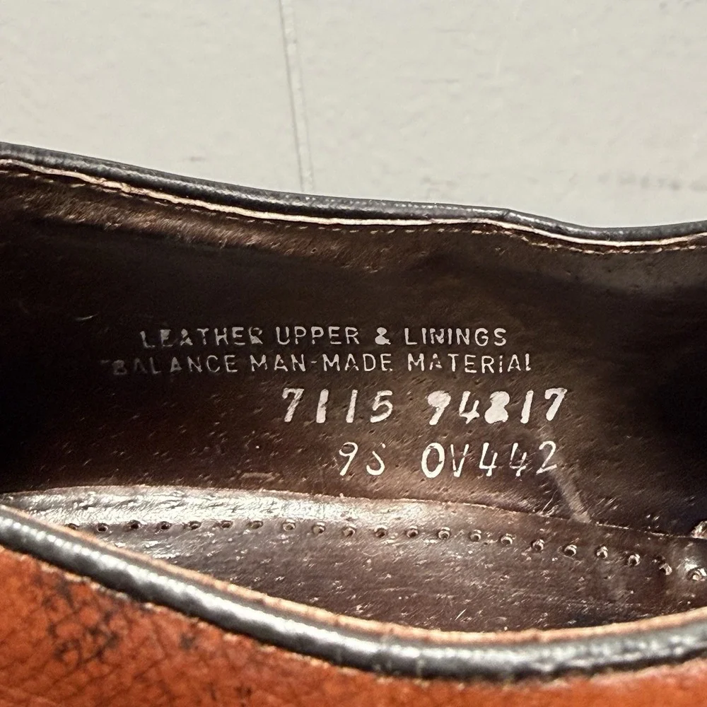 Stuart‎ McGuire Oxfords Dress Shoes Mens 9S Made in USA Chestnut Leather Career